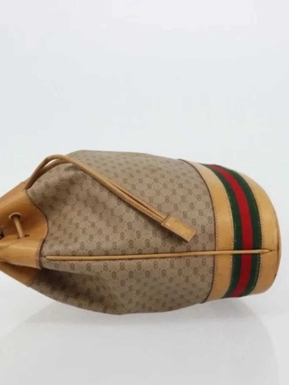 GUCCI Micro GG Supreme Web Sherry Line Bag PVC Beige 001 115 4793 Auth 182369 - Picture 4 of 16